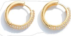 Small Hoop Earrings With Rhinestones In Cubic Zirconia, Trendy Hoop Jewelry With Rhinestones, Small Hoop Cubic Zirconia Earrings With Rhinestones, Rhinestone Hoop Earrings For Gift, Gift Rhinestone Hoop Earrings, Gold Rhinestone Hoop Earrings, Trendy Rhinestone Hoop Earrings, Small Hoop Earrings With Sparkling Stones, Small Hoop Earrings With Rhinestones