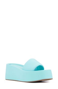 With a cushy insole, this casual slide sandal offers lasting comfort to be a weekend wardrobe favorite. 3 1/2" heel Textile upper and lining/synthetic sole Imported Olivia Miller, Platform Slides, Weekend Wardrobe, Sandal Women, Slide Sandals, Platform Sandals, Flat Sandals, Women's Shoes Sandals, Nordstrom Rack