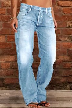 Women's Stright Jeans Western Cowboy Cowgirl Jean Loose Casual Denim Jeans Casual Non-stretch Jeans, Casual Solid High Rise Jeans, Casual Solid High-rise Jeans, Casual Solid Color Mid-rise Jeans, Casual Light Wash Non-stretch Flare Jeans, Casual High Rise Non-stretch Jeans, Casual Non-stretch Light Wash Flare Jeans, Non-stretch High Rise Casual Jeans, Casual Full Length Non-stretch Flare Jeans