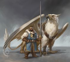 Griffin Rider, Creature Artwork, Animal Companions, Fantasy Inspiration, Medieval Fantasy, Dnd Characters