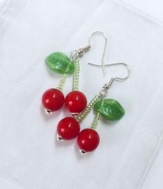 Cute Red Cherry Earrings are a great addition to your everyday clothing or special event.   A wonderful gift for your friends and loved ones. Trendy Red Dangle Jewelry, Cherry-colored Jewelry For Valentine's Day Party, Cherry Colored Jewelry For Valentine's Day Party, Cherry Jewelry For Valentine's Day Party, Cherry Color Jewelry For Valentine's Day Party, Trendy Red Drop Earrings, Cherry Colored Earrings For Valentine's Day Gift, Cherry Earrings For Valentine's Day Gift, Cherry Color Earrings For Valentine's Day Gift