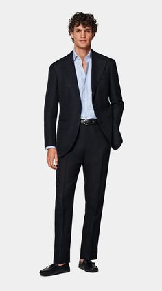 Mens Formal Wear Ideas, Suit For Men Formal, Mens Suit No Tie, Business Formal Outfits For Men, Suits For Homecoming Men, Formal Wedding Guest Dress Men, Formal Business Attire For Men, Wedding Guest Men Outfit Formal, Tailored Timeless Pantsuit For Business Casual