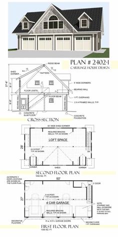 two story house plans with three car garages on each floor and one living area