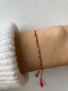 Silk Red String Bracelet. 24k Gold Vermeil Red String . Pure Silver Red String Bracelet. Silk Friendship Bracelet. Rose Gold Vermeil - Etsy Cyprus Silk Cord Bracelet, Silk Bracelet, String Bracelets, Gold Plated Jewellery, Red String Bracelet, Bracelet Rose Gold, Silver Silk, Cord Ends, Red String