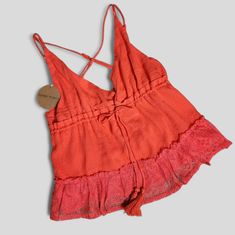 Honey Punch Coral, Red Adjustable Strappy Double Straps V-Neck Flattering Adjustable Tie This Top Is A Definite Must-Have To Add To Your Closet This Summer Measurements: Pit 19" Length 22" Cotton V-neck Beachwear Tops, Chic Red Loungewear Top, Red V-neck Top For Beach Season, Red Summer Loungewear Tops, Red Tops For Summer Loungewear, V-neck Beachwear Top For Loungewear, Red Summer Top For Loungewear, Red Summer Tops For Loungewear, Red V-neck Tops For Beach Season