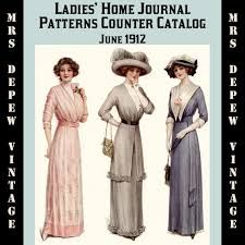 Vintage Sewing Pattern Ladies' Home Journal Counter Catalog Complete Summer 1912 PDF Digital Copy E-book Music Man Costumes, Titanic Fashion, 1912 Fashion, Period Dresses, Journal Patterns, Victorian Ceiling, Decades Fashion, Historical Sewing, Ladies Home Journal