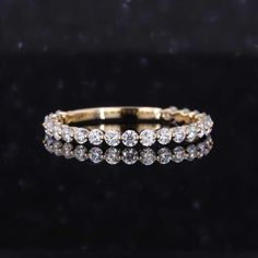 Moissanite Wedding Band 14K Gold Single Prong Band Floating Bubble Band Minimalist Ring Stackable Band Moissanite Full Eternity Band  𝟐𝐌𝐌 𝐁𝐚𝐧𝐝 𝐃𝐞𝐭𝐚𝐢𝐥𝐬 ● → Stone Shape: Round Cut → Stone Size: 2MM → Stone Total Carat Weight: 0.832 (App.) → Stone Type: Moissanite → Stone Color / Clarity: DEF Color / VVS → Band Top width:2MM (App.) → Band Bottom width: 2 MM (App.) → Band Top thickness: 2 MM (App.) → Band Bottom thickness: 2 MM (App.) ❃ 𝐒𝐩𝐞𝐜𝐢𝐚𝐥𝐭𝐲 𝐚𝐧𝐝 𝐍𝐨𝐭𝐞𝐬 ↣ Customized Yellow Gold Jewelry With Lab Grown Diamonds For Wedding, Yellow Gold Lab-grown Diamond Wedding Jewelry, Lab Grown Diamond Jewelry With Halo Design, Halo Design Jewelry With Lab-grown Diamond, Halo Design Lab Grown Diamond Jewelry, Diamond Eternity Band With Prong Setting For Wedding, Dazzling Half Eternity Round Cut Wedding Ring, Eternity Band With Halo Design As Gift, Vvs Clarity Moissanite Eternity Band For Promise