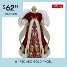 the red and gold angel is on sale for $ 42 99 reg $ 150 00