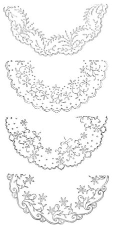 four different types of embroidery designs