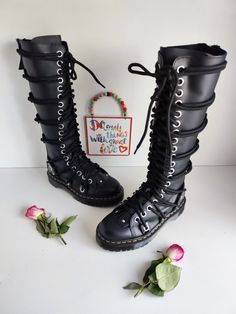 I have a selection of more than 500 pair of RARE, VINTAGE Dr Martens boots. Please visit my SHOP to check out my other DOCs. I will be listing new ones every day.  Dr Martens Daria 1b60 Bex chunky platform lace up knee high boots UK8 EU42 US10 Condition: Brand New  Let me know in case you have any questions Platform Knee Boots, Lace Up Knee High Boots, Dr Martens Boots, Chunky Platform, Dr. Martens, Boot Shoes Women, High Boots, Knee High Boots, Quad