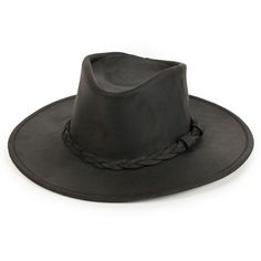 This versatile wide brimmed hat is our best-seller. Handmade from the highest-quality ruff distressed leather, this durable hat is designed to last. Create your own personalized style thanks to the steel wire that’s hidden inside the brim. The subtle leather-braided accent gives this hat a simple touch of style. Not only does it look great, it protects you from the sun and other elements. This leather hat is a distinctive style to wear fishing, camping, hunting or on any outdoor adventure. Small Wide Brimmed Hat, Outback Hat, Flat Brim Hat, Western Hat, Leather Hat, Brimmed Hat, Hat Handmade, Hat For Men, Western Hats