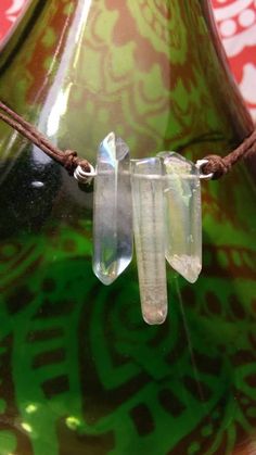 "This listing is for 1, 3 point aura crystal necklace. I've assembled moonlight charged aura crystals on a single silver tone bar attached to natural hemp. The necklace length is 17\" with a 2 inch extender. It is meant to lay close to the neck, slightly longer than a choker just at the top of the collar bone. These aura crystals were charged under the new moon with loving and positive intentions. All of my jewelry comes in an organza bag, suitable for gift giving and carefully packaged for a sa Magical Healing Gemstone Crystal Necklace, Mystical Adjustable Crystal Necklace With Natural Stones, Adjustable Silver Spiritual Crystal Necklace, Adjustable Silver Crystal Spiritual Necklace, Adjustable Silver Crystal Necklace Spiritual, Adjustable Quartz Crystal Necklace Spiritual, Adjustable Quartz Crystal Spiritual Necklace, Adjustable Mystical Moonstone Crystal Necklace, Mystical Adjustable Moonstone Crystal Necklaces