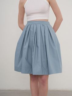 It's easy to wear, comfortable and looks good with just about everything.You will be more stylish in this skirt.No wardrobe is complete without this midi skirt. - Knee length pleated skirt - Fits perfectly everywhere- It's lightweight and comfy with nylon and cotton blend- Whether you add a tee or a blazer, you'll have plenty of pairing options with this chic style- Lightly lined and perfect for layering through the seasons Pleated Voluminous Skirt For Summer, Voluminous Pleated Skirt For Summer, Summer Midi Skirt With Accordion Pleats, Casual A-line Pleated Skirt With Accordion Pleats, Chic Blue Accordion Pleated Skirt, Casual A-line Accordion Pleated Skirt, Day Out Pleated Flowy Skirt, Chic Blue Skirt With Accordion Pleats, Casual Relaxed Maxi Skirt With Accordion Pleats