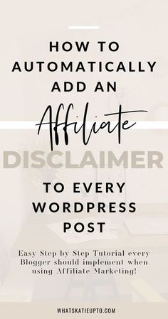 the words how to automatic add an article to every wordpress post on white background