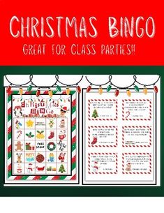 christmas bingo game for class parties