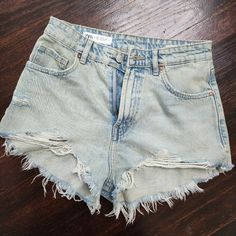 Trf High Waist Ripped Curved Denim Shorts New Without Tags Tap Shorts, Leopard Print Shorts, Gingham Shorts, Zara Shorts, Cuffed Shorts, Comfy Shorts, Elastic Waist Shorts, Mom Shorts, Distressed Denim Shorts