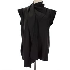 * Length (From Bottom Of Collar): 26 Satin Scarf, Scarf Neck, 3.1 Phillip Lim, Phillip Lim, Neck Scarves, Solid Black, Black Color, Sleeve Blouse, Top Blouse