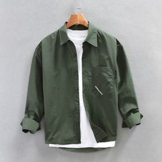 update.23.06 Oversized Green Shirt For Fall, Oversized Green Long Sleeve Shirt, Green Oversized Long Sleeve Shirt, Casual Collar Khaki Shirt For Fall, Green Long Sleeve Shirt With Relaxed Fit, Green Relaxed Fit Long Sleeve Shirt, Casual Olive Long Sleeve Shirt, Casual Solid Color Top With Spread Collar, Oversized Long Sleeve Khaki Shirt