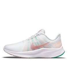 (WMNS) Nike Quest 4 'White Pink' DA1106-105 (SNKR/Light/Low Top/Women's) Running Nike, Womens Running, Nike Running, Womens Running Shoes, Low Top, Nike Shoes, Nike Women, Running Shoes, Womens Tops