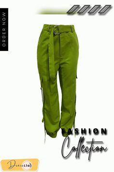 Hip Hop Street Solid Color Casual Cargo Pants Spring Stretch Cargo Pants, Green High Waist Parachute Pants With Belt Loops, Spring Green Wide Leg Cargo Pants, Trendy Stretch Cargo Pants With Belt Loops, Green Straight Parachute Pants With Belt Loops, Stretch Trendy Cargo Pants, Trendy Ankle-length Parachute Pants For Spring, Fitted Green Parachute Pants With Cargo Pockets, Fitted Green Cargo Parachute Pants