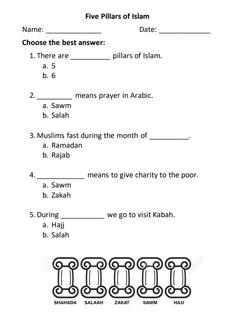 Five Pillars of Islam in 2024 | Pillars of islam, Islam, Prayer worksheet