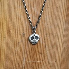 Hand carved little primitive silver skull doll. 100% handmade. Made in 925/999 silver.  ONE COPY ONLY! Total chain length: 55 cm.  Skull size: aprox. 1x 1 cm Total weight: 7g. 100 % handmade 100% 999&925 silver Handmade Skulls, Skull Pendant Necklace, Skull Necklace, Skull Pendant, Necklace Handmade, Oakley Sunglasses, Chain Lengths, Chain Length, Handmade Necklaces