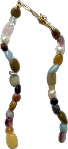 Pearl Briolette Jewelry With Gemstone Beads, Multicolor Pearl Jewelry With Gemstones, Briolette Pearl Jewelry With Natural Stones, Gift Multicolor Pearl Necklace With Gemstones, Elegant Multicolor Pearl Necklace With Natural Stones, Pearl Teardrop Gemstone Necklaces, Teardrop Pearl Necklaces With Gemstones, Teardrop Pearl Gemstone Necklaces, Pearl Necklaces With Oval Beads For Gifts