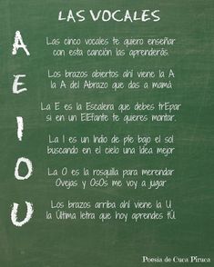 a green chalkboard with the words las vocajes written in spanish