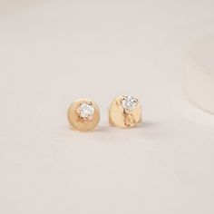 Kimberly Jewels are moments of luxury. Classic and elegant, these natural diamond stud earrings are crafted in solid 14k gold. Available in yellow, white, and rose gold, you can choose the perfect metal to complement your style. - Handmade- Solid Gold- 3-prong setting- Natural Diamonds - G Color, SI Quality Diamonds- Total Diamond Carat Weight: 0.03 ctw- Setting Measurement: 2 mm All Sarah Elise stud earrings come beautifully boxed in suede pouches you can always use when traveling! Rose Gold Single Diamond Earrings For Anniversary, Gold Diamond Earrings With Single Cut Lab Grown Diamonds, Delicate White Gold Diamond Earrings With Brilliant Cut, Minimalist 14k Gold Diamond Earrings With Prong Setting, Gold 14k Single Diamond Earrings, 14k Gold Diamond Earrings With Single Diamond, Rose Gold Diamond Earrings With Single Round Cut, Rose Gold Diamond Earrings With Single Diamond, Delicate Round Diamond Earrings With Single Diamond