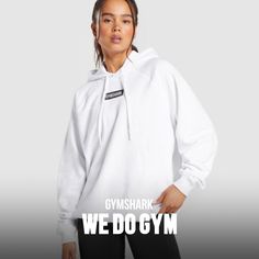 NEW KID ON THE BLOCK With bold Gymshark branding, style your Block pieces with anything and wear for your next training or rest day. • Adjustable drawcord hood SIZE & FIT• Oversized fit• Model is 5'6" and wears a size S MATERIALS & CARE• 80% Cotton, 20% Polyester SKU: B6A3E-WB86 Rest Day, New Kids On The Block, Oversized Hoodie, Oversize Hoodie, White Hoodie, The Block, New Kids, Fitness Models, White Black