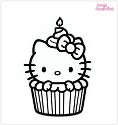 Hello Kitty Cupcake Coloring Page Hello Kitty Birthday Coloring Pages, Coloring Sheets Hello Kitty, Hello Kitty Printables Coloring, Hello Kitty Birthday Drawing, Hello Kitty Coloring Pages Printable, Cake Hello Kitty, Hello Kitty Coloring Pages, Kitty Coloring Pages