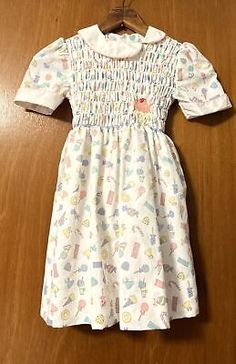 Vintage Polly Flinders Smocked Candy Ice Cream Print Dress Girls Size 6x  | eBay Playful Smocked Dress With Smocked Bodice For Summer, Playful Multicolor Smocked Dress, Spring Playful Smocked Dress With Smocked Bodice, Playful Smocked Dress For Spring With Smocked Bodice, Playful Smocked Dress With Smocked Bodice For Spring, Playful Summer Smocked Dress With Smocked Back, Playful Summer Smocked Dress, Playful Multicolor Smocked Summer Dress, Playful Short Sleeve Dress With Smocked Bodice