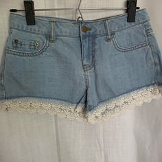 Light-Wash Low-Rise Jean Shorts From Forever 21 With Lace Detailing On The Bottom. So Cute For Summer. Never Worn, Perfect Condition. Size 24 Not A Sizing Option So I Listed As S. High-waisted Jean Shorts From Forever 21 For Spring, Forever 21 Cotton Shorts For Spring, Forever 21 Light Wash Summer Bottoms, Forever 21 Cotton Jean Shorts For Spring, Forever 21 Light Wash Summer Shorts, Forever 21 Cotton Jean Shorts, Forever 21 Light Wash Jean Shorts For Summer, Forever 21 Spring Cutoff Shorts, Forever 21 Cutoff Shorts For Spring