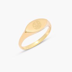 Be unforgettable with the personalized Evelyn Signet Ring! Crafted of radiant gold, this classic ring features a single initial or monogram of your choosing, turning it into an irreplaceable keepsake that you'll treasure for years to come. Make a memory that lives on forever with the Evelyn Signet Ring. Available in 14k gold plated brass Size: 1/2" Band Width: 3mm Protected with an anti-tarnish barrier With engraving this item is FINAL SALE SKU: BYR1085 Personalized 14k Gold Initial Ring With Round Band, Personalized Initial Ring In 14k Gold With Round Band, Classic Oval Initial Ring Stamped 14k, Classic 14k Stamped Oval Initial Ring, Elegant Adjustable Initial Ring With Polished Finish, Adjustable Initial Ring With Polished Finish For Promise, Adjustable 14k Gold Monogram Initial Ring, Adjustable Tarnish Resistant Initial Ring For Wedding, Adjustable Tarnish-resistant Initial Ring For Wedding