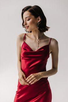 Red Silk Slip Midi Dress Silk Slip Trends Dress Bridesmaid | Etsy Elegant Sleeveless Slip Dress For Prom, Elegant Satin Camisole Dress, Red Midi Length Satin Dress, Chic Red Sleeveless Satin Dress, Bias Cut Slip Dress For Prom, Red Satin Slip Dress For Date Night, Elegant Silk Camisole Dress, Elegant Camisole Dress With Bias Cut, Chic Bias Cut Slip Dress For Bridesmaids