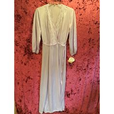 Vintage Nightgown Maxi Dress Kaftan Covercoat Nwt Violet Kayser Medium 1960s Measures Armpit To Armpit 18 Length 55 Fitted V-neck Robe For Sleep, Fitted V-neck Sleep Robe, Spring V-neck Night Robe, Vintage V-neck Sleep Dress, Vintage V-neck Wedding Sleepwear, Vintage Fitted Nightgown For Party, Spring Party Nightgown With Long Sleeves, Spring Evening V-neck Nightgown, V-neck Spring Sleepwear