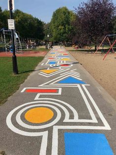 latest kids game playground ideas Playhouse Ideas Outdoor, Floor Signage, Pavement Design, Urban Playground