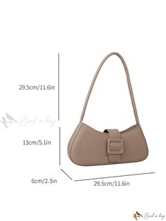 Bird in Bag - Elegant Medium Buckle Decor Shoulder Bag - Minimalist Baguette Handbag with Solid Color Design - Portable and Versatile for Women - Ideal for Gift Giving, Outdoors, Travel, Outings, Shopping, and Holidays Rectangular Baguette Bag With Single Strap For Shopping, Versatile Beige Rectangular Baguette Bag, Rectangular Baguette Bag With Single Shoulder Strap For Shopping, Versatile Large Capacity Baguette Bag, Versatile Large Capacity Rectangular Baguette Bag, Square Baguette Bag For Shopping, Rectangular Hobo Bag For Office, Large Capacity Rectangular Baguette Bag, Versatile Square Baguette Bag For Shopping