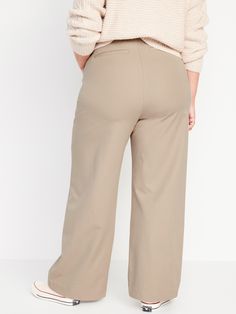 elasticized waist front pockets faux-welt back pockets sits at belly button loose hip and thigh wide leg hits below ankle 30" regular inseam 28" petite inseam 34" tall inseam models are approx.  5'9" and wear sizes s (4), l (12), and xl (18)machine wash according to the care instruction label cotton 55% spandex 9% rayon 37% Jack Black, Petite Size, Old Navy, Wide Leg Pants, Burberry, Wide Leg, Pants For Women, High Waisted, Pants