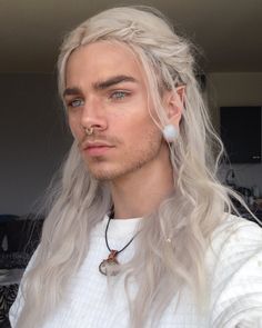 Nils Kuiper, Dr Mundo, Long White Hair, Yoga Studio Design, Septum Piercings, Cartilage Jewelry, Beauty Pop, Septum Jewelry, Legolas