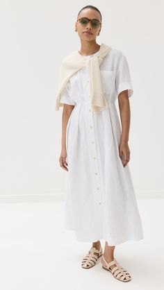 Jenni Kayne Day Dress | Shopbop Elegant Relaxed Fit Short Sleeve Linen Dress, Elegant Short Sleeve Linen Dress With Relaxed Fit, Classic Linen Shirt Dress For Daywear, Elegant Relaxed Fit Linen Shirt Dress, Elegant Relaxed Fit Linen Workwear Dress, Linen Short Sleeve Shirt Dress For Work, Elegant Relaxed Fit Linen Dress For Work, Classic Short Sleeve Shirt Dress For Summer, Fitted Linen Shirt Dress For Work