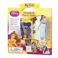 the disney princess storybook paper dolls are in its packaging box with instructions to make them look like they're from beauty and the beast