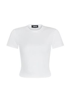 Essential ribbed t-shirt. Cropped, shrunken fit. 92% Cotton, 8% Spandex Made in China Model is 5'10" wearing size S T Shorts, Nordstrom Store, White T, Infant Tees, New Shoes, Nordstrom, White, T Shirt, How To Wear