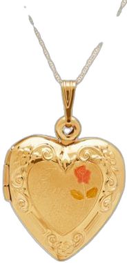 Locket Pendant Necklace, Gold Engraving, Heart Locket, 10k Gold, Locket, Pendant Necklace, Pendant, Gold