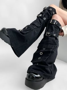 Elevate your streetwear game with these standout leg warmers. Crafted from high-quality denim, they feature functional cargo pockets that add a utilitarian edge to your look. The buckles not only provide an adjustable fit but also enhance the overall aesthetic with a touch of rebellious flair. Garment Size SizeFree SizeFull Length56Cuff40/58 Cool Leg Warmers, Leg And Arm Warmers Outfits, Punk Leg Warmers, Streetwear Cargo Jeans For Fall Full Length, Fall Streetwear Full-length Cargo Jeans, Black Urban Cargo Jeans, Winter Streetwear Jeans With Side Pockets, Full Length Cargo Jeans For Streetwear In Fall, Urban Cargo Jeans With Side Pockets For Winter