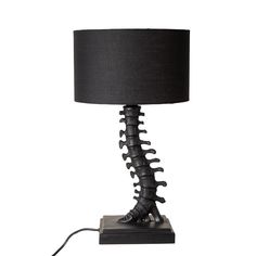 17.75 Black Vertebrae Lamp - Magick Magick.com Gothic Lamp, Lamp With Black Shade, Witchy Shop, Lamp Standing, Cool Room Decor, Cool Room, Candle Wax Melts, Black Snake, Living Room Study