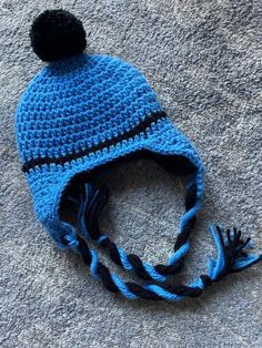 Blue Crochet Beanie Hat, Baby Hat With Ear Flaps Crochet, Crochet Newborn Hat With Ear Flaps, Blue Crochet Winter Hat, Hat Snow, Baby Boy Crochet Hat Inspire Uplift ⭐, Crochet Beanies, Black Fleece, Baby Head