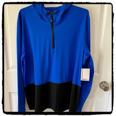 Royal Blue And Black. 78-%Nylon 22% Spandex 1/4 Zipper Zipper Side Pockets Cinch Good Thumbholes Sports Illustrated, Blue And Black, Colorful Hoodies, Black Light, Shirt Jacket, Black Blue, Royal Blue, Blue Black, Mens Jackets