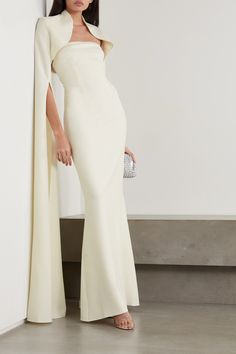 Ivory Strapless crepe gown | SAFIYAA | NET-A-PORTER Robes Glamour, Classy Gowns, Elegant Dresses Classy, Glam Dresses, Mode Inspo, Classy Dress, Fancy Dresses, Net A Porter, Modest Fashion