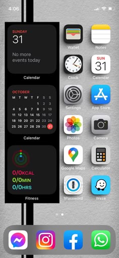 an iphone with icons on it and the date taken from each month to different times